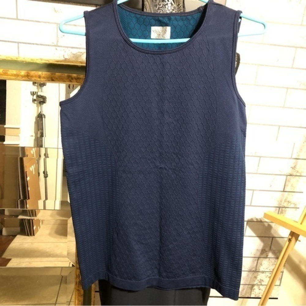 Athleta Deep Blue Textured Tank Top